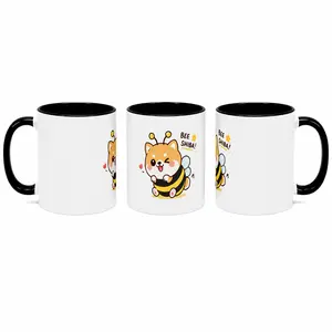 11oz Bee Shiba Inu Mug - Cute Kawaii Dog Bee Coffee Cup, Microwave & Dishwasher Safe, BPA-Free, Funny Bee Shiba Gift for Dog Lovers