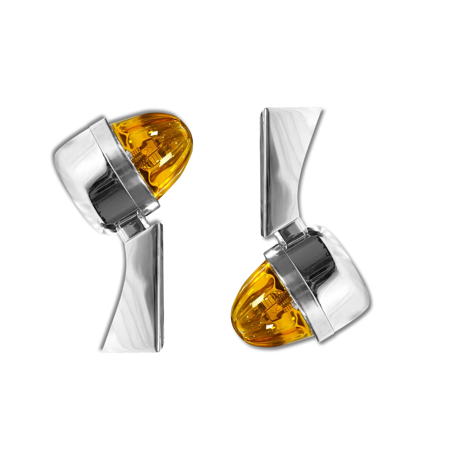 Watermelon Mirror Angled Brackets Polished Stainless Steel Watermelon Mirror Angled Brackets Polished Stainless Steel