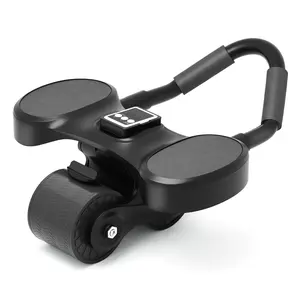 Homhut Ab Roller Wheel with Timer & Knee Mat, Automatic Rebound with Elbow Support, Core Strengthening Ab Workout Equipment for Women Men Beginners, 2/4 Wheels Option