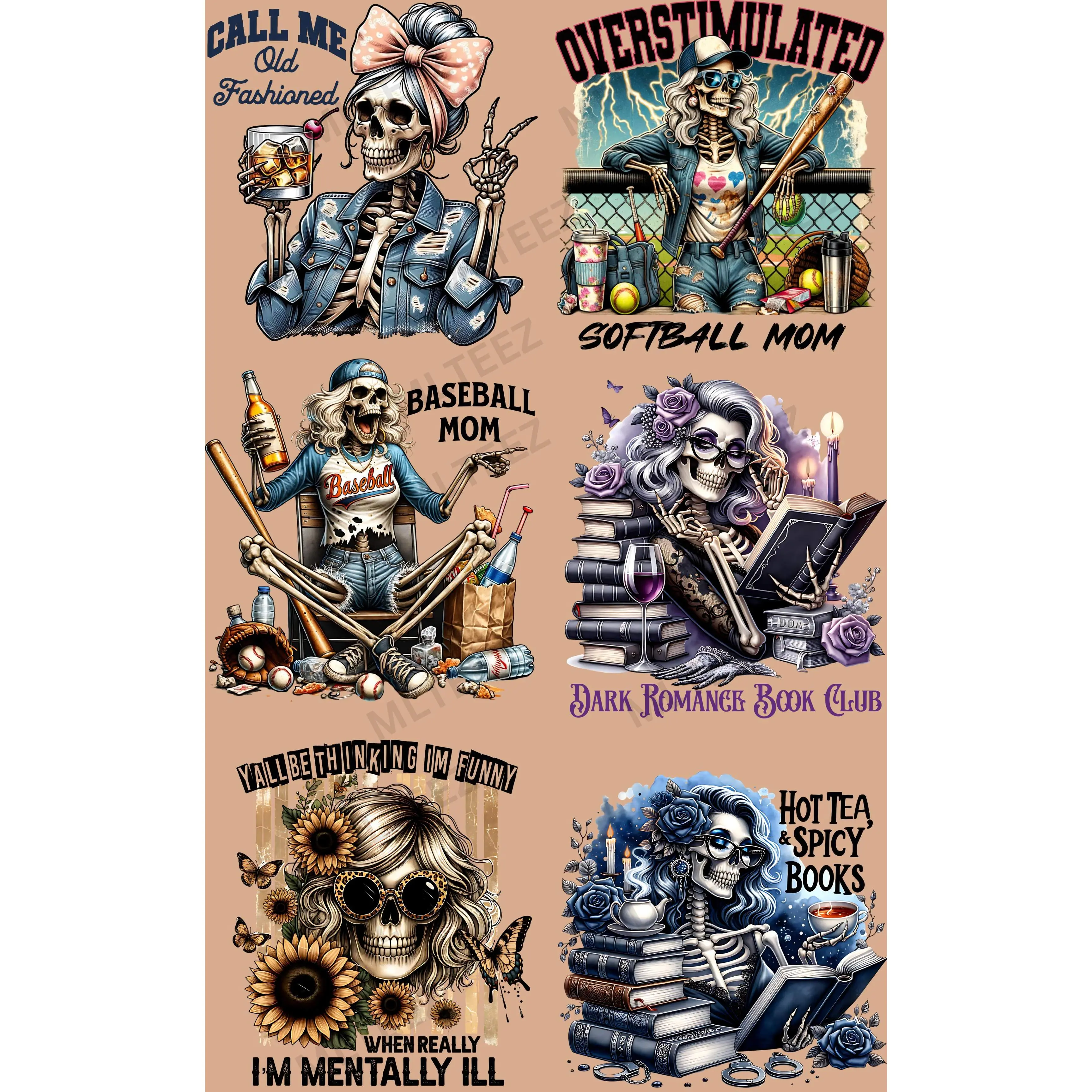 CALL ME OLD FASHIONED PREMADE GANGSHEET  - 22X36  DTF TRANSFERS - DIRECT TO FILM