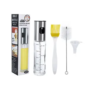 Olive Oil Sprayer 100ml Butter Sprayer for Popcorn Cooking BBQ Salad Baking Roasting Grilling Manual Spray Bottle with Brush and Funnel