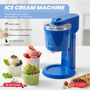 Ice Cream Maker Machine, 1-Quart Ice Cream, Sorbet and Frozen Yogurt Machine, Fully Automatic Double-Insulated Freezer Bowl Makes Frozen Desserts in Under 30 Minutes, Blue