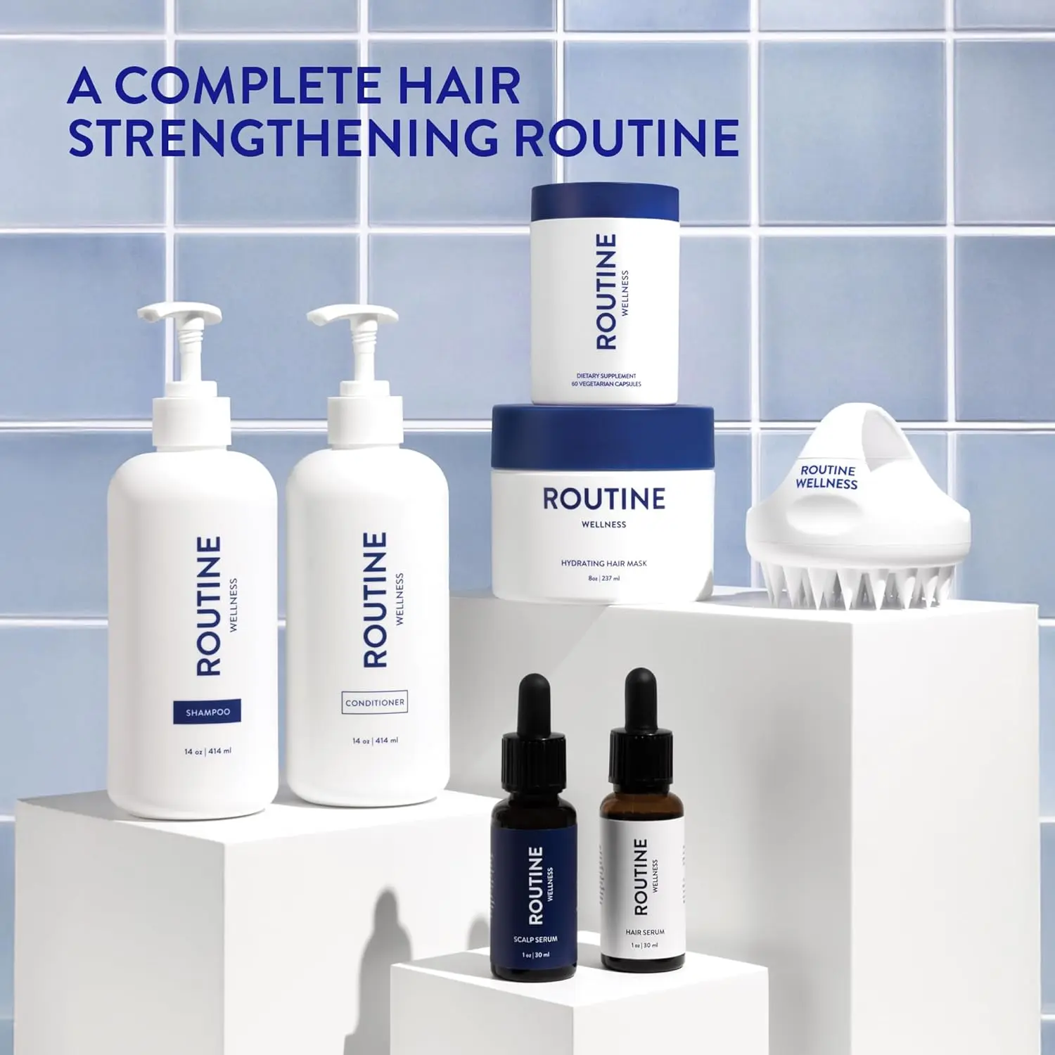 Wellness Anti-Thinning Shampoo and Conditioner Set for Thinning Hair - Biotin DHT Blocker Women & Men - Color Safe Shampoo for Hair Loss & Healthier Hair - Coconut & Vanilla (Pack of 2)