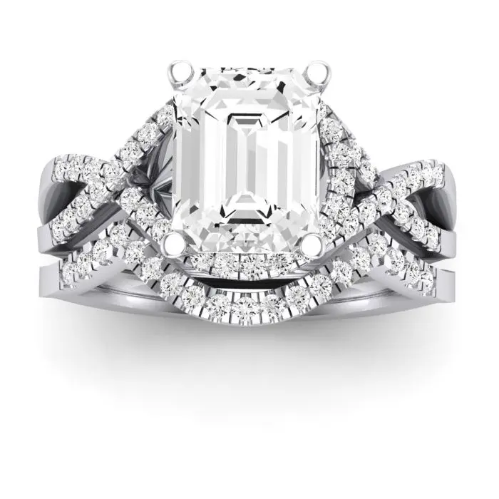 Dianella - Emerald Moissanite Bridal Set