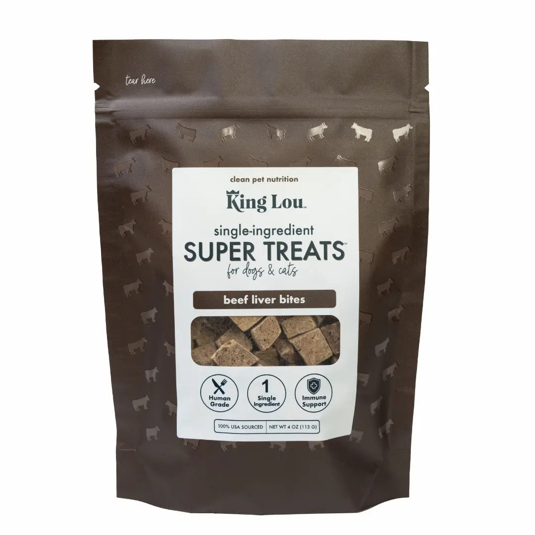 King Lou Beef Liver Bites - Freeze-Dried Raw Snack for Dogs and Cats
