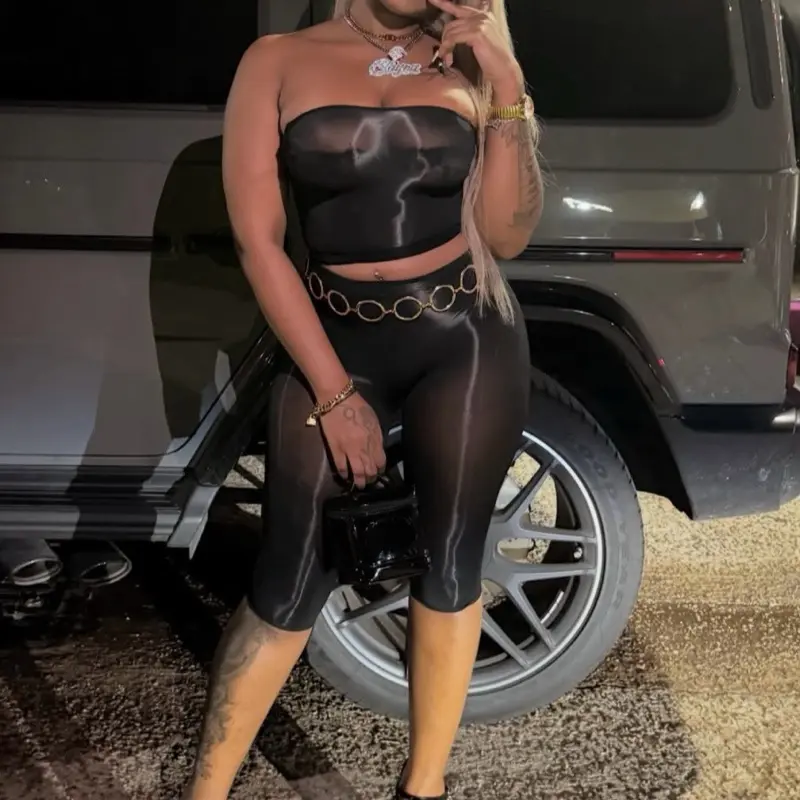 (NEW) Mesh Tube & Capri 2-Piece Set Style