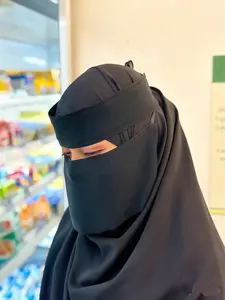 1PC Fashion Solid Colors Chiffon Niqab, Elegant Small-Sized Basic Veil for Women, Suitable for Daily wear,Muslim  Outdoor Sun Protection Face Mask.