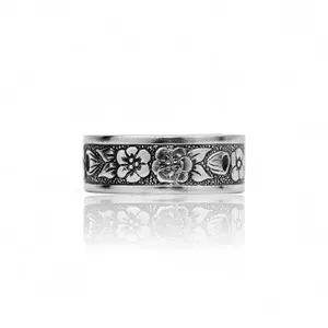 Danielle's Garden - Handcrafted Stainless Steel Floral Spoon Ring