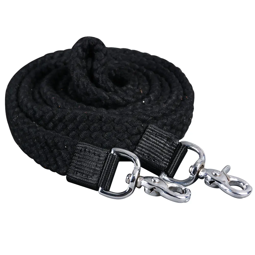 Hilason Braided Flat Cotton Roping Rein Trigger Snap 1" X 7Ft | Horse Racing Barrel Gifts