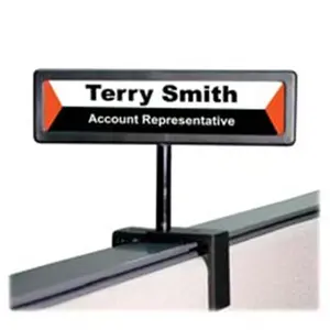 Advantus Corp.  Nameplate Cubicle Sign- 9 in. x .63 in. x 6.5-8 in.- Black