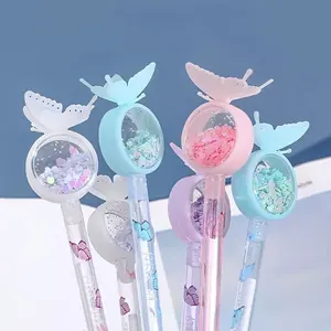 Cute Butterfly Glitter Neutral Pens, Fashion Writing Atom Pens, Ideal for School Exams, Office Signing, 4/8pcs Set
