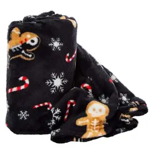 Christmas Gingerbread Soft Plush Throw Blanket