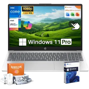 HP 15.6 Laptop Touchscreen Business, Free Office 365 for The Web, Intel 10-Core i7-1355U, 16GB DDR4, 512GB SSD, 15.6" FHD Display, Iris Xe Graphics, Fast Charge, Windows 11 Pro, Accessories