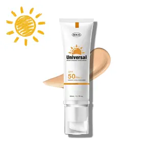 Sunscreen to prevent sunburn and tanning, Universal Tinted Face Moisturizer Sunscreen, SPF 50 PA+++,Water Resistant And Non-Greasy, For All Type Skin Facial Skincare