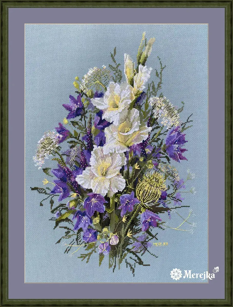 The White Sword Lily Counted Cross Stitch Kit by Merejka K-223