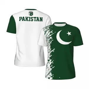 Pakistan Flag Football T Shirts For Men Fashion Summer National Emblem 3D Printed Jersey Casual Quick Dry Breathable Tees Tops