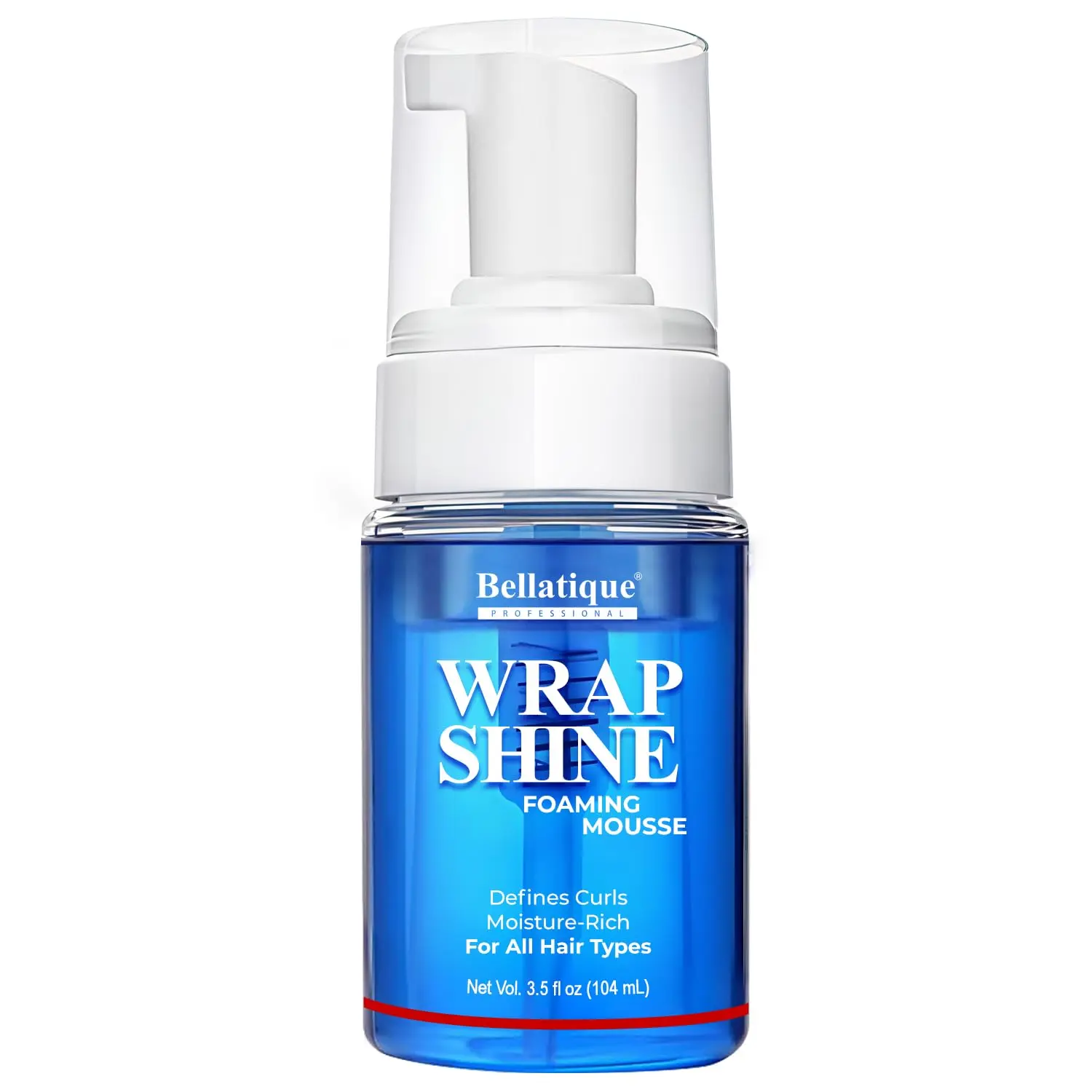 Bellatique Wrap Shine Foaming Mousse - Moisturizing Haircare Styling Moisturizer with Moisture-Rich, Flake-Free Formula for Curl Definition, Frizz Control, Lightweight Hold (3.5 oz, Normal & Dry Hair Types)