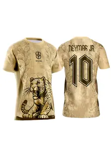 Brazil Benfica Jr #10 Blue Parrot Pattern Soccer Jersey, Light Blue Breathable Quick-Dry Mesh Short Sleeve, for Brazil Fans and Football Lovers