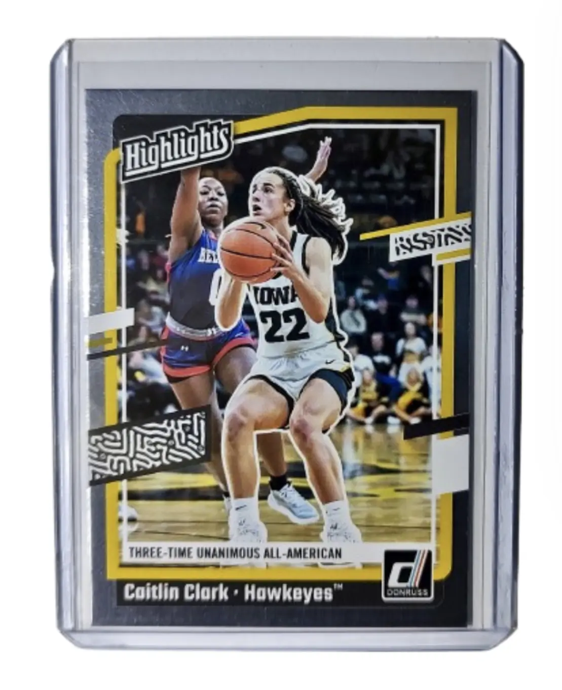 Caitlin Clark 2024 Silver Foil Panini Donruss Highlights #H12 Card Iowa Hawkeyes