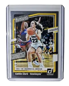 Caitlin Clark 2024 Silver Foil Panini Donruss Highlights #H12 Card Iowa Hawkeyes