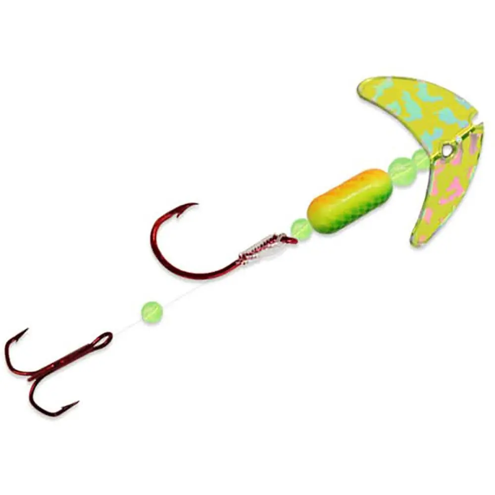 Smile Blade Spinner Shrimp Rig, Salmon & Steelhead Trolling Lure with Cha Cha Float, 2/0 Inline Siwash Hook, #6 Treble Hook & 48" 20 lb Test Leader, 48" Leader, Angling, 48 Inches