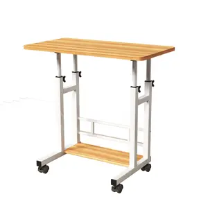 Small Standing Desk Adjustable Height, Mobile Stand Up Desk for Laptop, Portable Computer Table for Home Office Work and Walking Pad Treadmill 31.5x15.75 Inches Height 27.16"-35.43" Natural