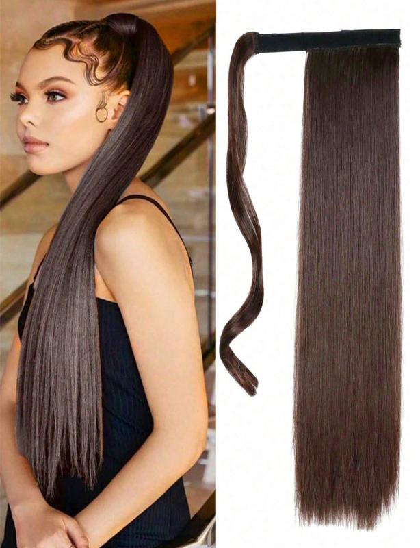long straight hair wig piece ponytail synthetic female ponytail hair extensions