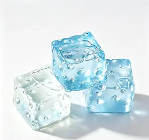 Transparent Ice Cube Squishy Toy, Clear Jelly Slow Rising Stress Relief Fidget Toy, Soft Squeeze Decompression Sensory Play Toy, Cute Hobby Party Favor Gift for Kids Adults, Vent Anxiety Relaxation Toy