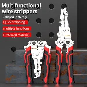 1 foldable wire stripper |     Durable, red polished tip, integrates wire cutting, wire stripping, wire crimping, and metal cutting into one tool, industrial-grade hand tool, no assembly required, brand: OUDISI