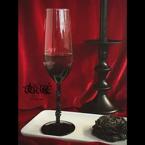 Dark Bone Stem Glass Flute - Elegant Gothic Drinkware Gift, Cocktails, Wine, and Champagne champagne glass, Goth Punk Gift, Halloween Decoration