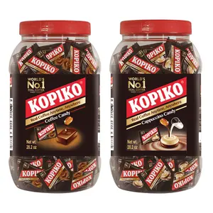 Kopiko Cappuccino and Coffee Candy Jars MIX (28.2oz Each) – Hard Candy with Real Coffee Extract