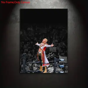 1 Piece/Set Frameless Canvas Painting Print Poster,Classic Realistic Documentary Portrait Pop Art,Superstar Cody Rhodes,Perfect Gift For Professional Wrestling Lovers,Bedroom,Study,Office,Living Room,Dorm Hallway,Kitchen,Mural,Wall Decoration,Room Decor