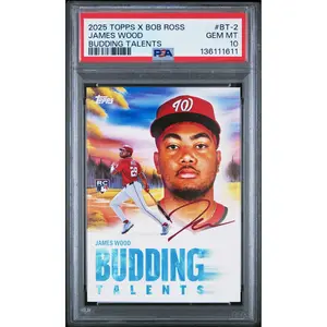 PSA 10 James Wood 2025 Topps X Bob Ross The Joy of Baseball Budding Talents
