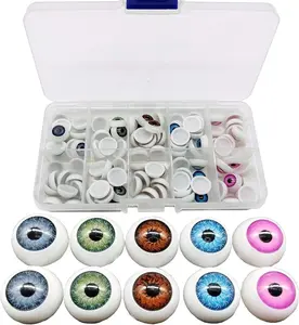 100pcs/box 12mm Doll Eyeballs Half Round Acrylic Eyes for DIY Doll Bear Crafts Halloween