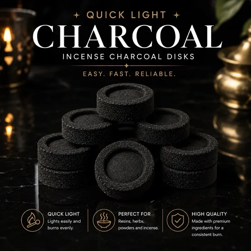 Charcoal Disks for Incense Burning Charcoal Disks for Incense Burning