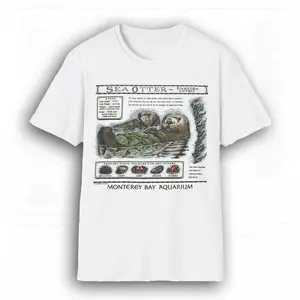 Monterey Bay Aquarium Otter TShirt Taylor Sea Otter Graphic Tee Vintage Coastal Aesthetic Top Cute Otter Lovers Gift Trendy Casual Streetwear Made in USA