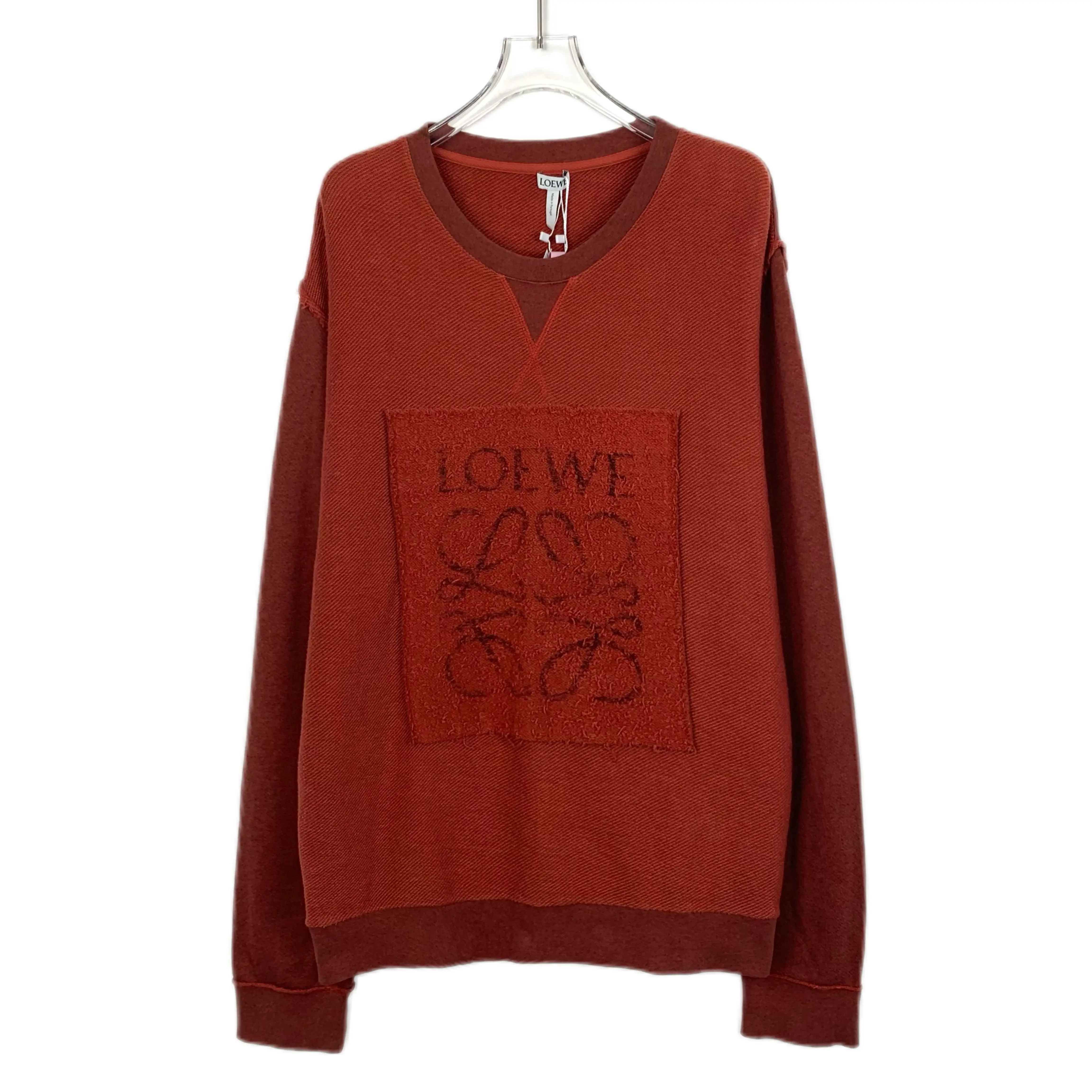 RDLT-Loewe Red Logo Intarsia Cotton Knit Sweater-SIZE M
