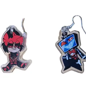 Hazbin Hotel Earrings with Character Designs and Colorful Details