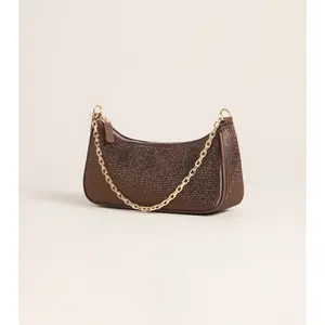 On The List Rhinestone Shoulder Bag