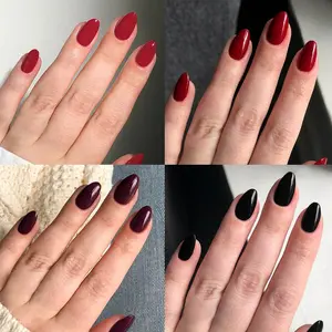 96pcs Short Oval False Nails, High Quality Multi-Color Simple Wearable Nail Set, Detachable, Full Coverage, Suitable for Women Girls, Nail Tips Kit