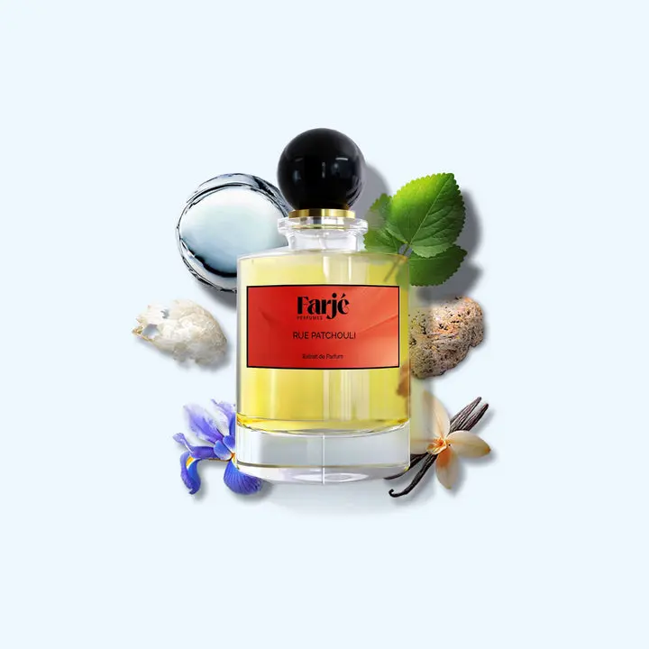 Farje Perfumes – Rue Patchouli Extrait De Parfum Unisex 100ml – Finest Niche Quality Ingredients – Powdery Woody Fragrance with Iris, Patchouli, Amber and Vanilla – Elegant, Smooth and Long Lasting