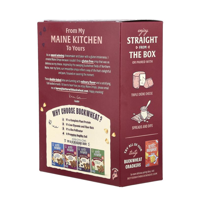 Better with Buckwheat Maine Crisps Snackable Crackers, Cranberry Almond, 4 oz (113 g)