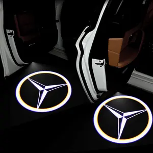 1/2/4Pcs Car Door Welcome Courtesy Shadow Projector Lamp LED HD Logo Light Led Car Lights Cars Accessories For Mercedes Benz AMG A/B/C/E/S Class W204 W205 W203 W206 W211 W212 W213 W201 W210 W220 W221 W222 W223 W251 GLC GLK CLA