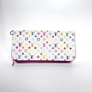 Pre-owned Louis Vuitton LV White Multicolore Long Fold Wallet, No Accessories N22987224hd