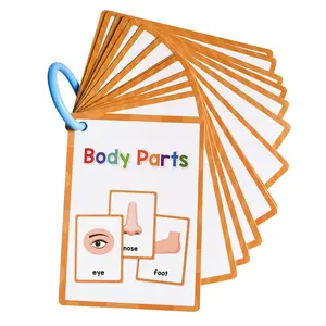 English Body Parts Flashcards, Early Education Learning Cards, Educational Toys for Kids, Fun and Interactive Vocabulary Cards, Bilingual Instruction Cards