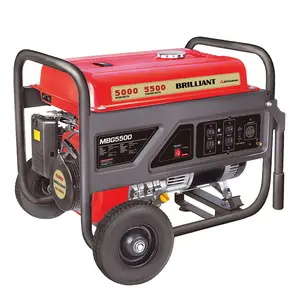 TOOLCY 5500W Gas Powered Generator High Performance with AVR System Steel Frame 120V/240V 60Hz Recoil Start for Backup Power Jobsite & Outdoor Use