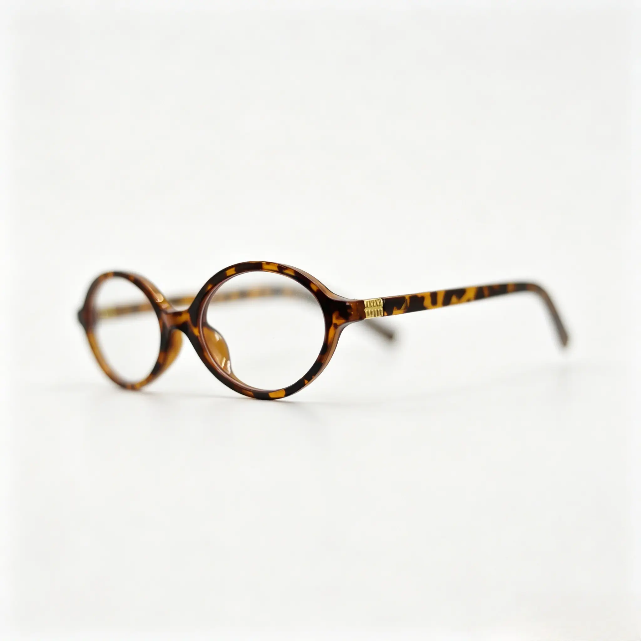 Retro Tortoiseshell Oval Blue Light Blocking Glasses for Women, Anti-Eyestrain Computer Glasses, Vintage Style Clear Lens Eyewear with Gold Accents