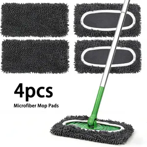 4Pcs Reusable Microfiber Mop Pads Compatible with Sweeper Mop, Replacement Wet Mopping pad Refills & Washable Dry Sweeping Cloths for Surface/Hardwood Floor Cleaning
