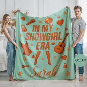 Personalized Showgirl Blanket, Custom Name Chtistmas Throw, Dancer Gift, Burlesque Show Blanket, Theater Lover Gift, Cozy Dance Blanket - Christmas Gift, Decor