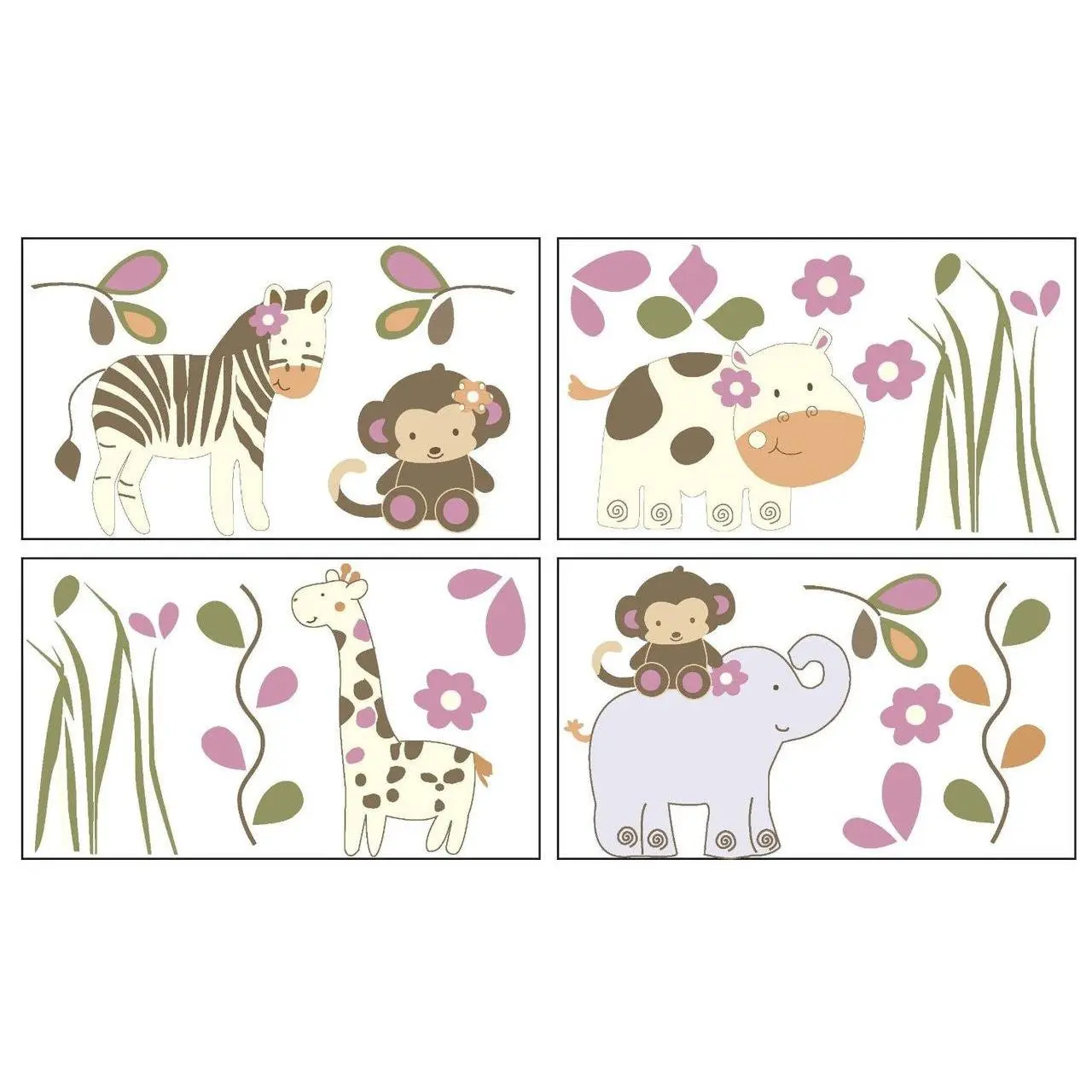 CoCaLo Jacana Removable Wall Appliques, Orchid/Yellow/Lavender/Brown